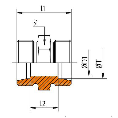 1010-04LL-BO 1010 - BO Straight coupling (STEEL)