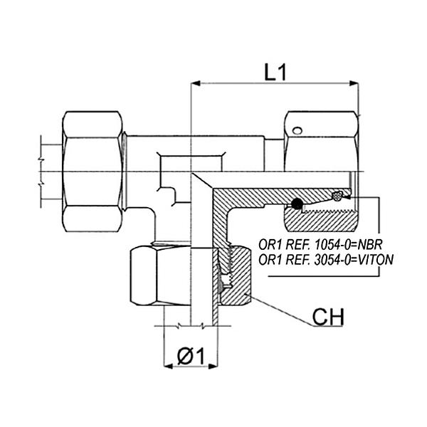 1054-0-06EL 1054-0 EL/ES L-swivel coupling (STEEL)