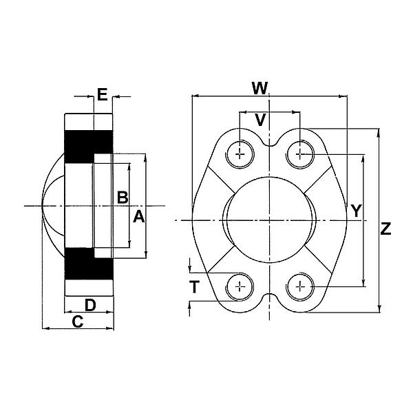 1094-24-G042B 1094-24 Undivided split counter flange