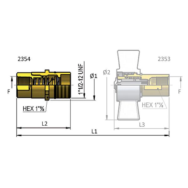 2354-17-408 2354 Screw coupling / Nut