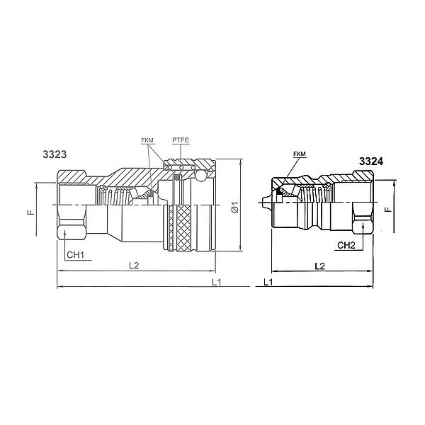 3324-13-206 3324 Snelkoppeling RVS