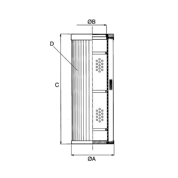 77404-11-A25 77404 Hogedruk filterelement, versterkt 210bar