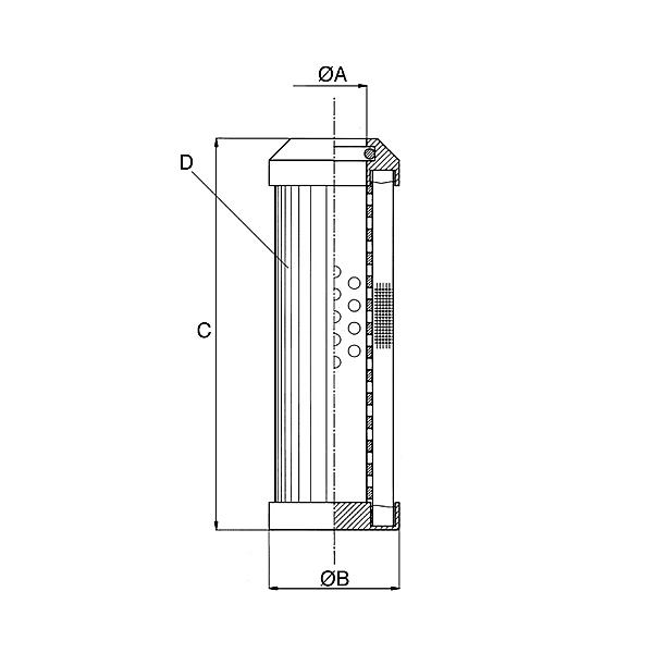 77409-01-A25H 77409 Hogedruk filterelement, versterkt 210bar