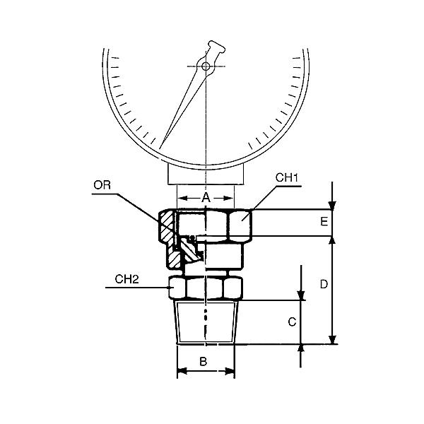 7817-08-08P 7817 Pressure gauge adapter