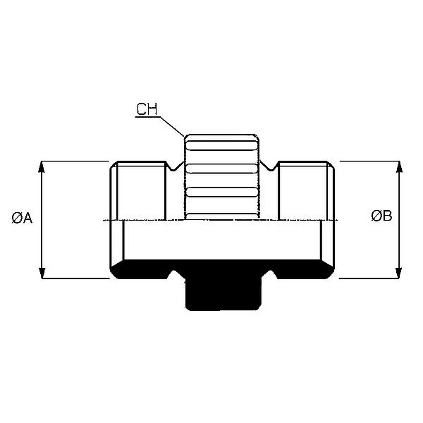 8472-22 8472 Rechte adapter (STAAL)