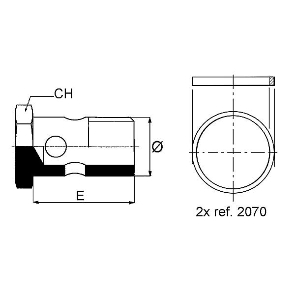 8640-2-12 8640-2 Boulon de banjo BSPP, RNR (ACIER)