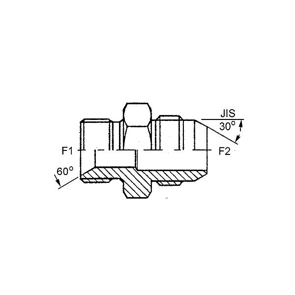 8810-4J-04-04 8810-4J BSPP 60° - JIS 30°