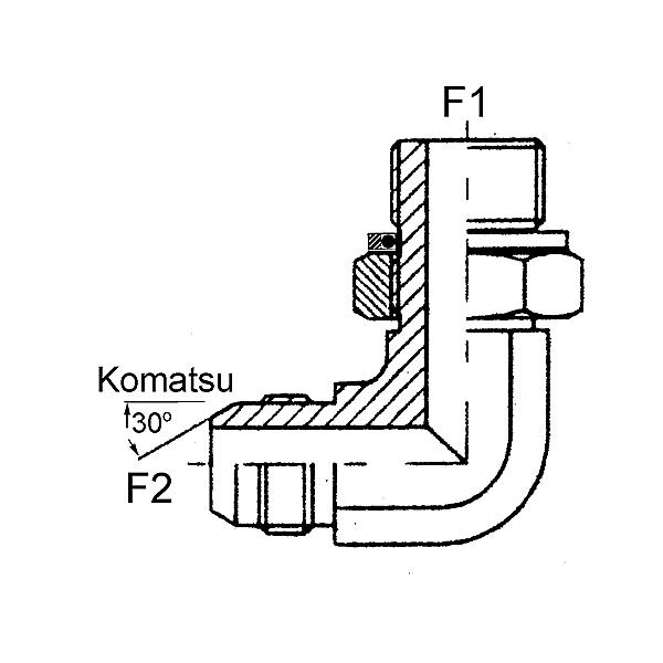 8840-9K-04-14 8840-9K Adjustable BSPP+OR - KOMATSU 30°