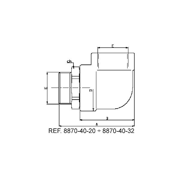 8870-40-20 8870-40 Haakse draaibare adapter (STAAL)