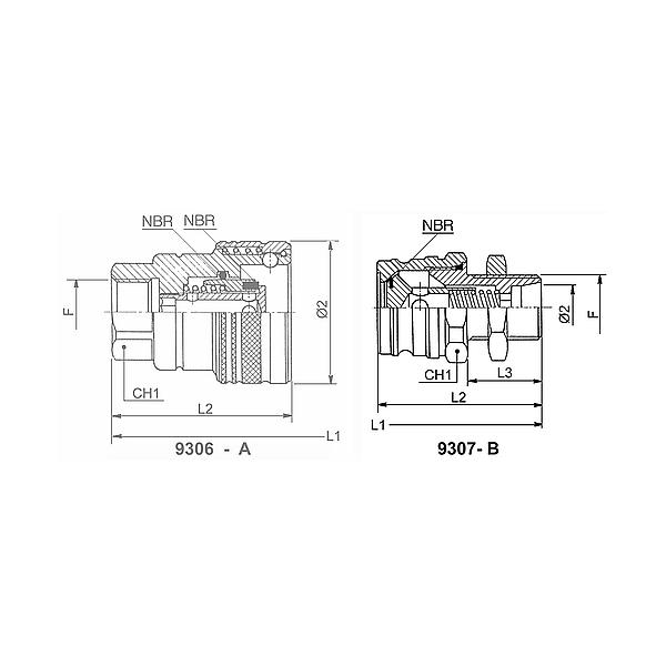 9307-22-018 9307-B Brake quick disconnect coupling