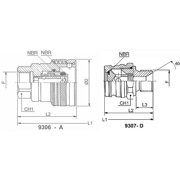 9307-22-008 9307-D Brake quick disconnect coupling