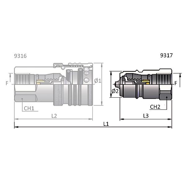 9317-13-308 9317- Quick disconnect coupling