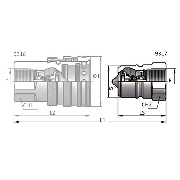 9317-13-412 9317- Quick disconnect coupling