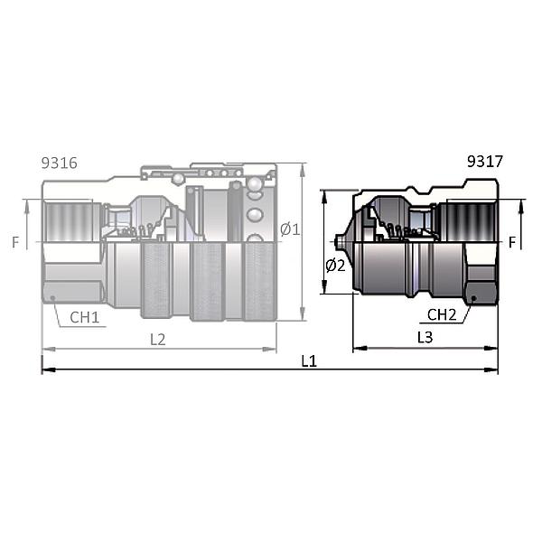 9317-13-516 9317- Quick disconnect coupling