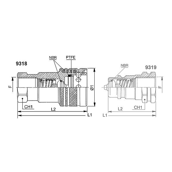 9318-13-104 9318-13 Raccord rapide