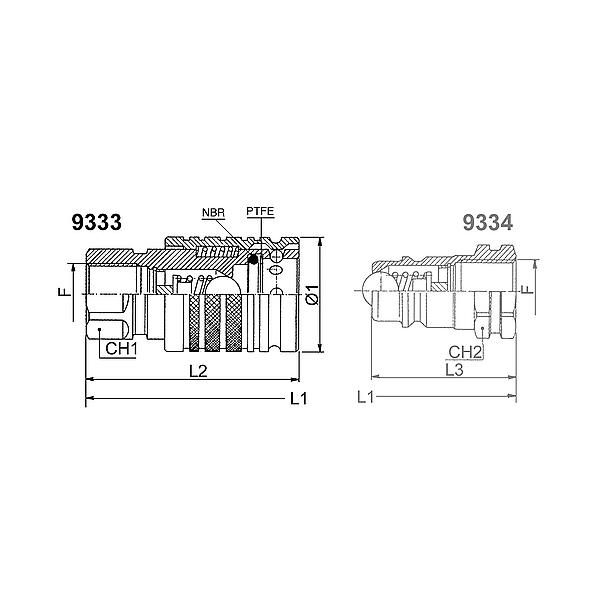 9333-13-308 9333 Quick disconnect coupling