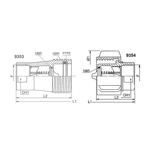 9354-13-020 9354 Screw coupling